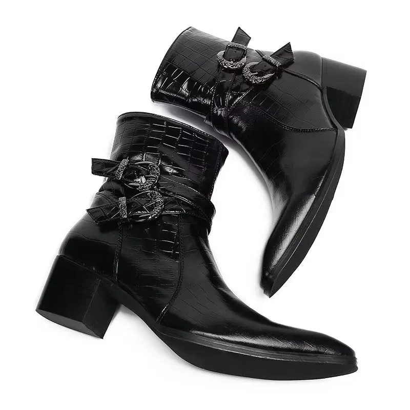 Veltique Croc-Zip Dress Boots