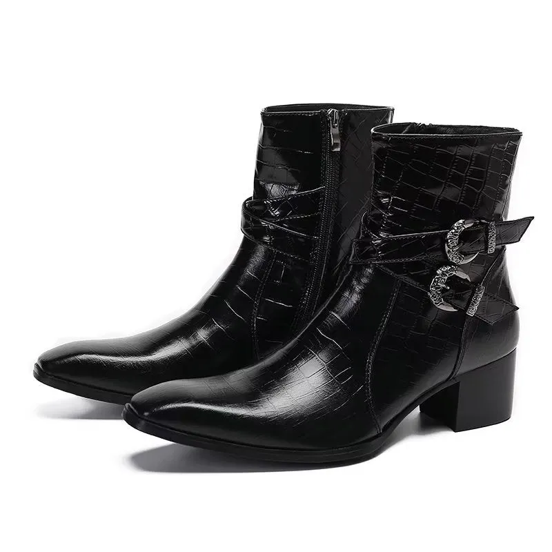 Veltique Croc-Zip Dress Boots