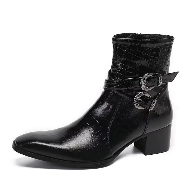 Veltique Croc-Zip Dress Boots