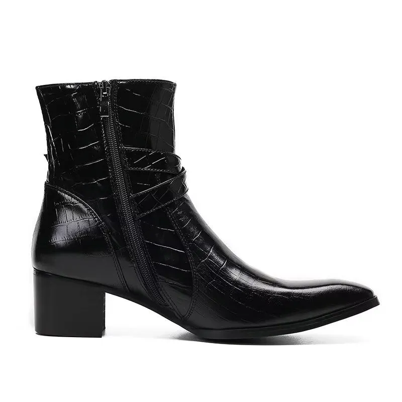 Veltique Croc-Zip Dress Boots