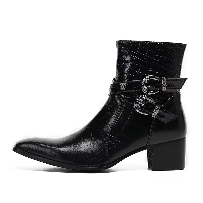 Veltique Croc-Zip Dress Boots