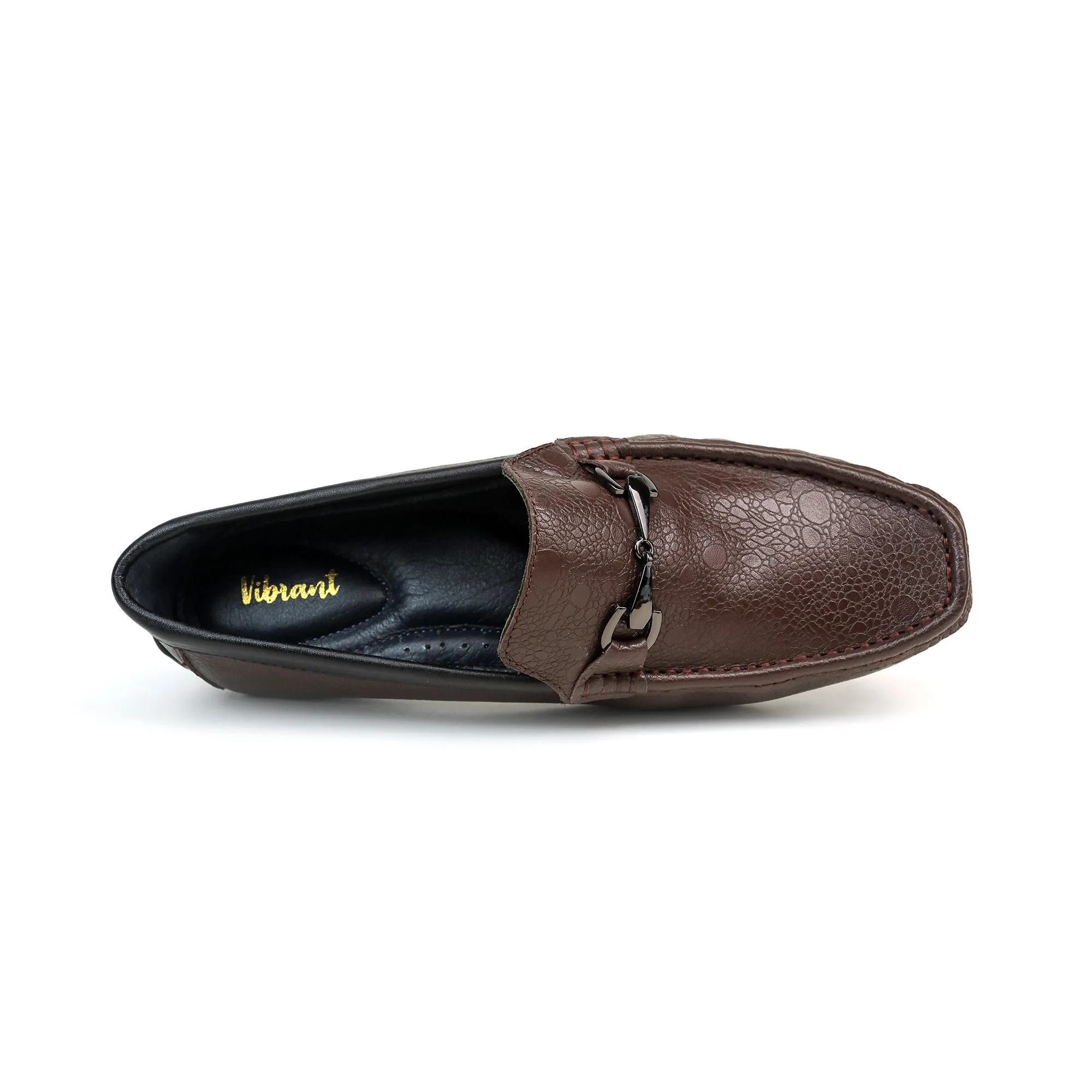 Vibrant Boys' Brown Leather Moccasin