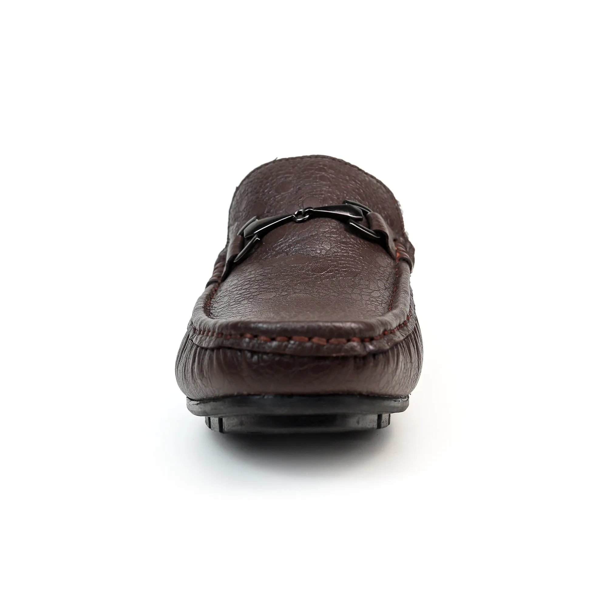 Vibrant Boys' Brown Leather Moccasin