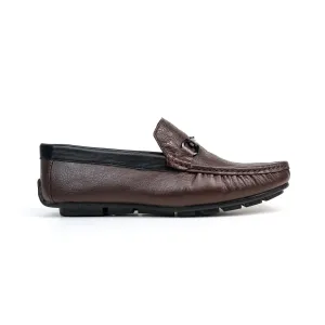 Vibrant Boys' Brown Leather Moccasin