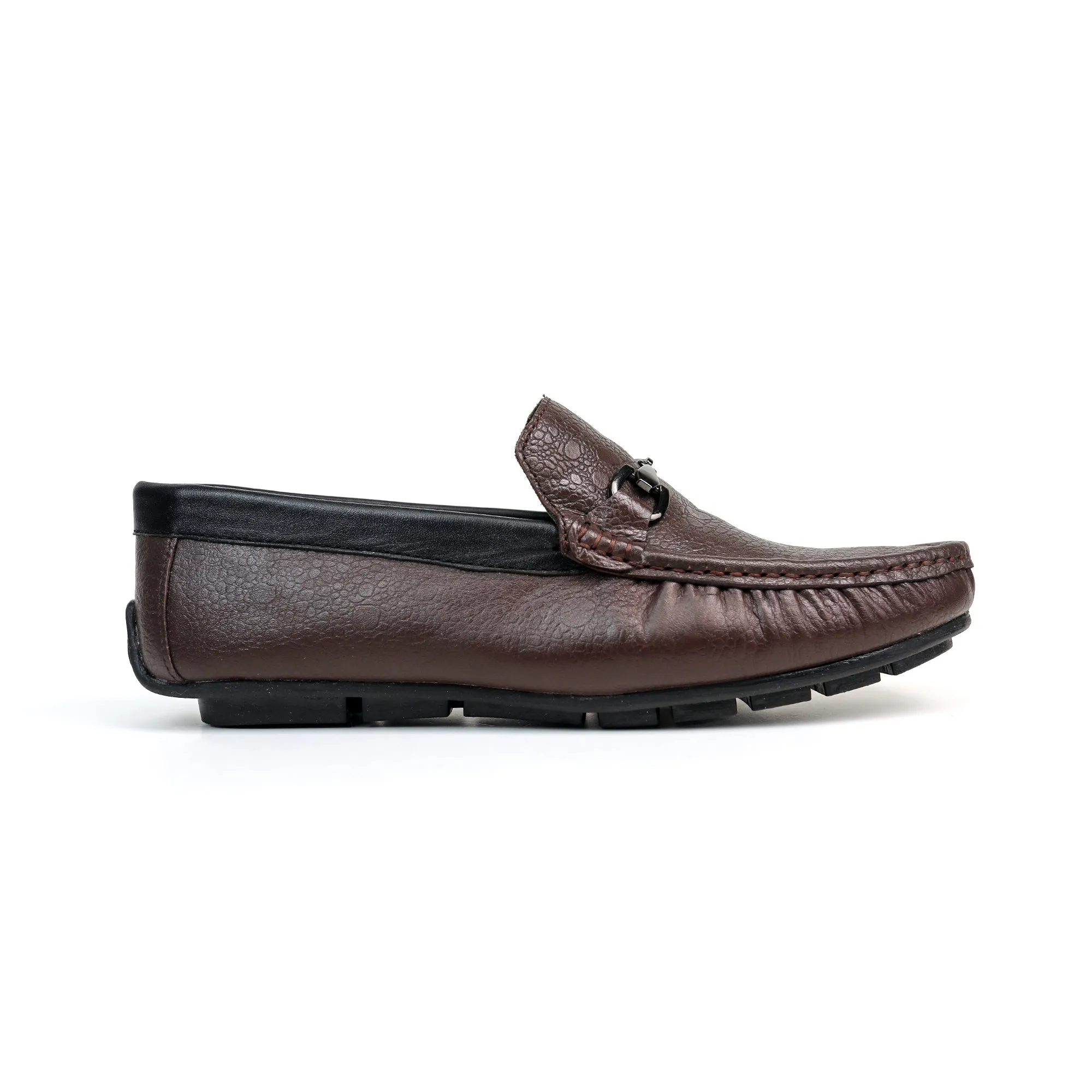 Vibrant Boys' Brown Leather Moccasin