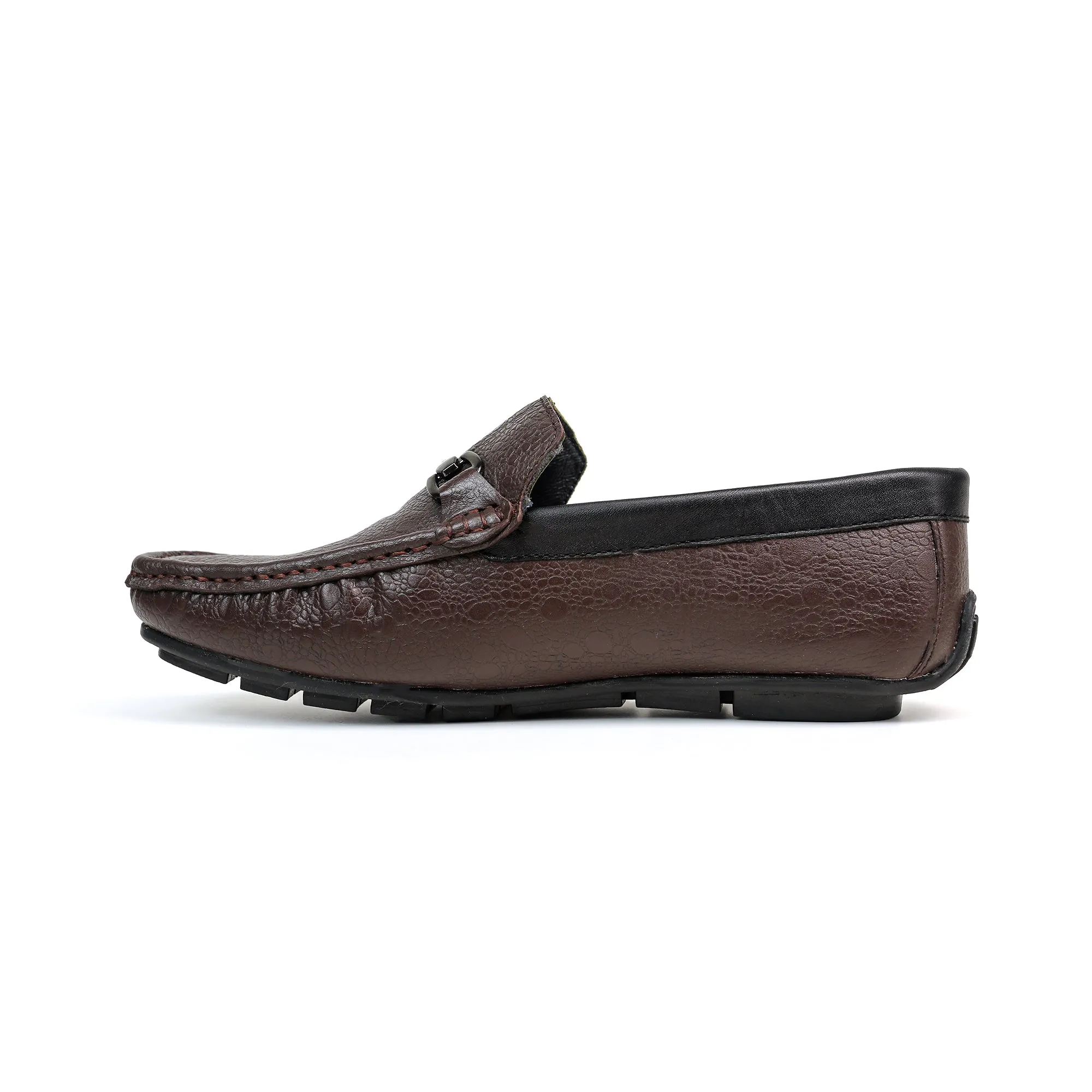 Vibrant Boys' Brown Leather Moccasin