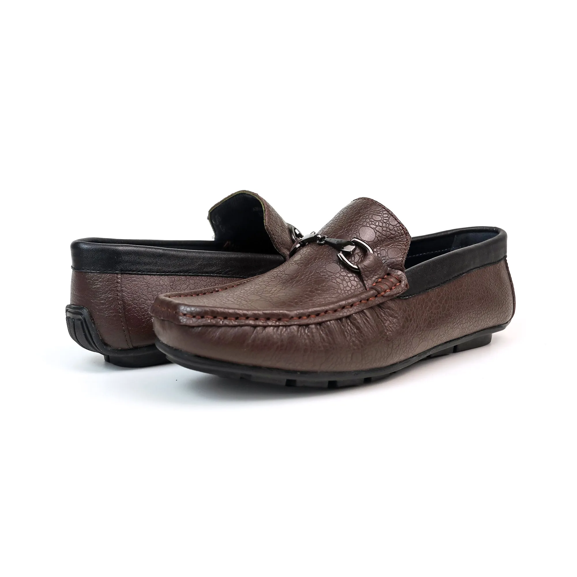 Vibrant Boys' Brown Leather Moccasin
