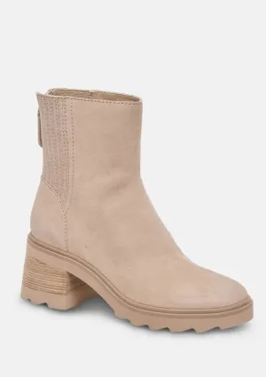 waterproof suede lug sole bootie