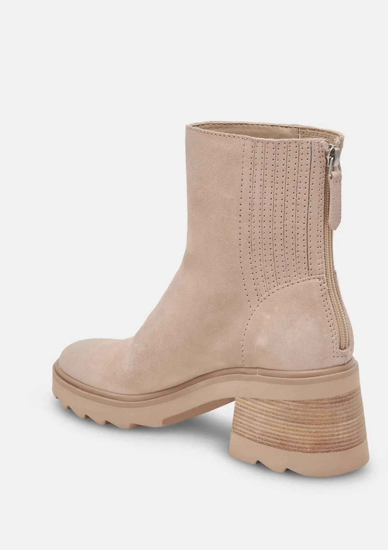 waterproof suede lug sole bootie