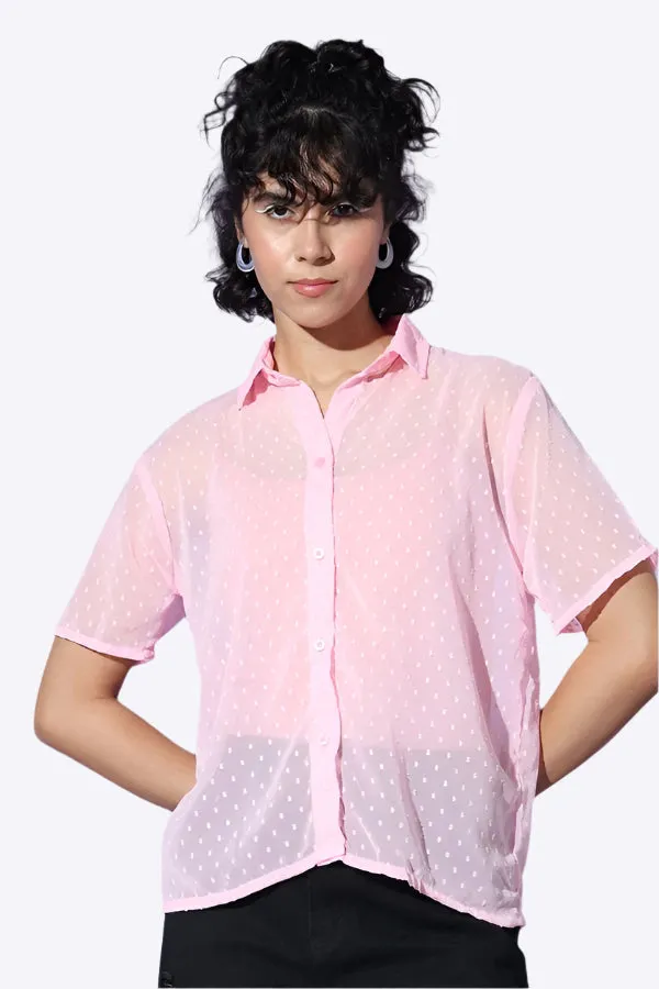 White Coquette Poise Button-Up Top