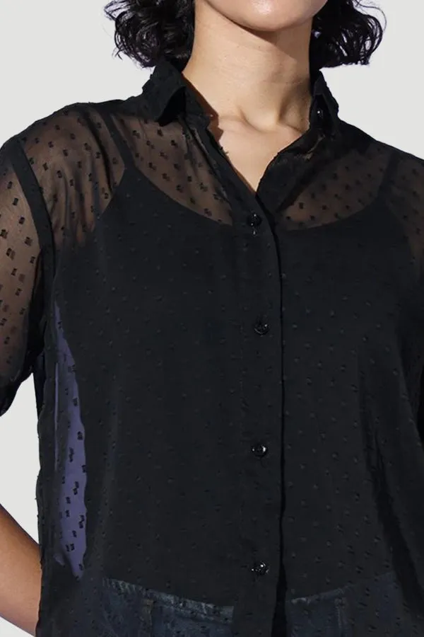 White Coquette Poise Button-Up Top
