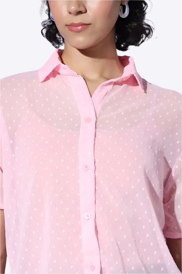 White Coquette Poise Button-Up Top