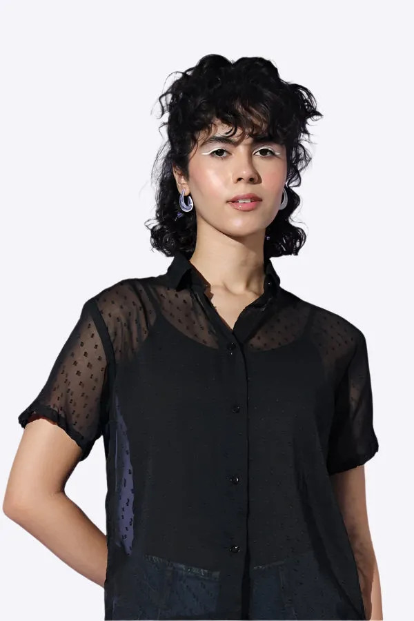 White Coquette Poise Button-Up Top