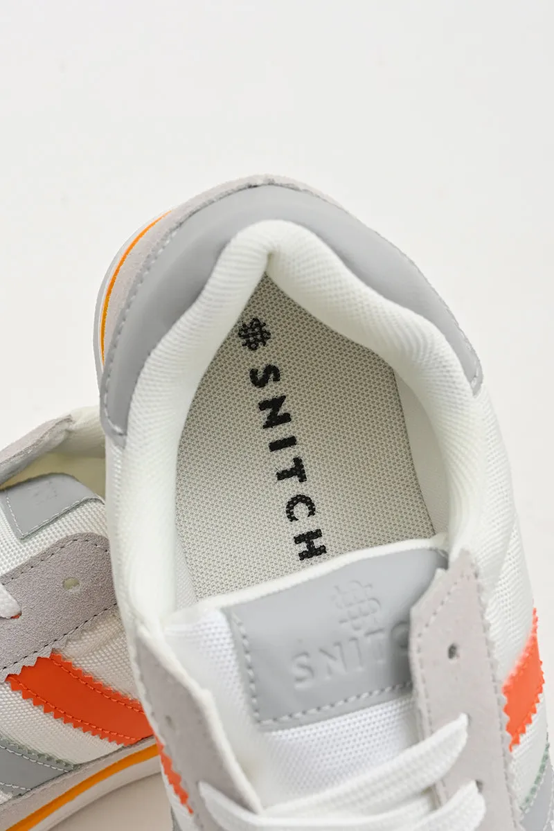 White Striped Sneakers