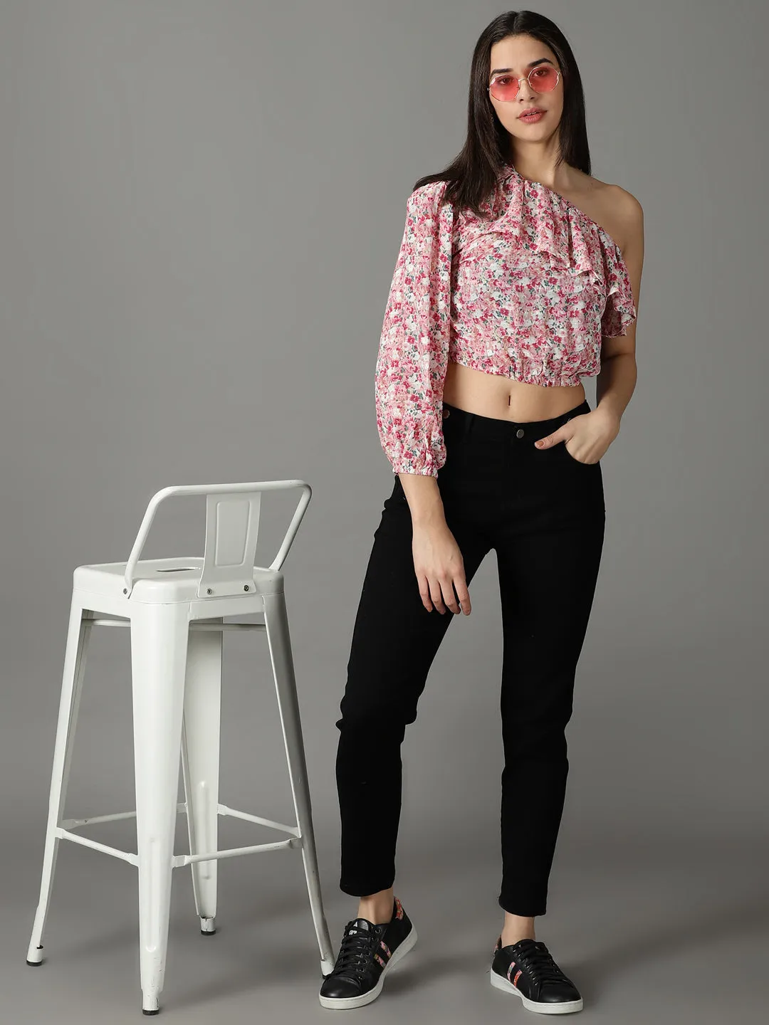 Women Black High-Rise Acid Wash Stretchable Cotton Jeans
