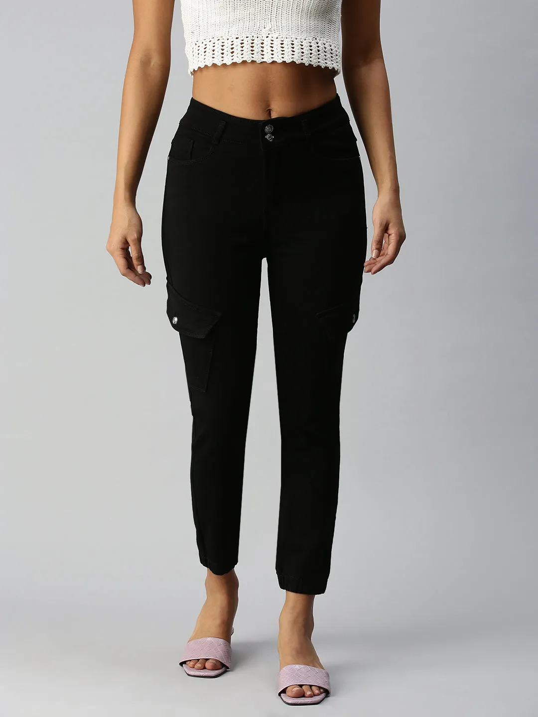 Women Black High-Rise Stretchable Jeans