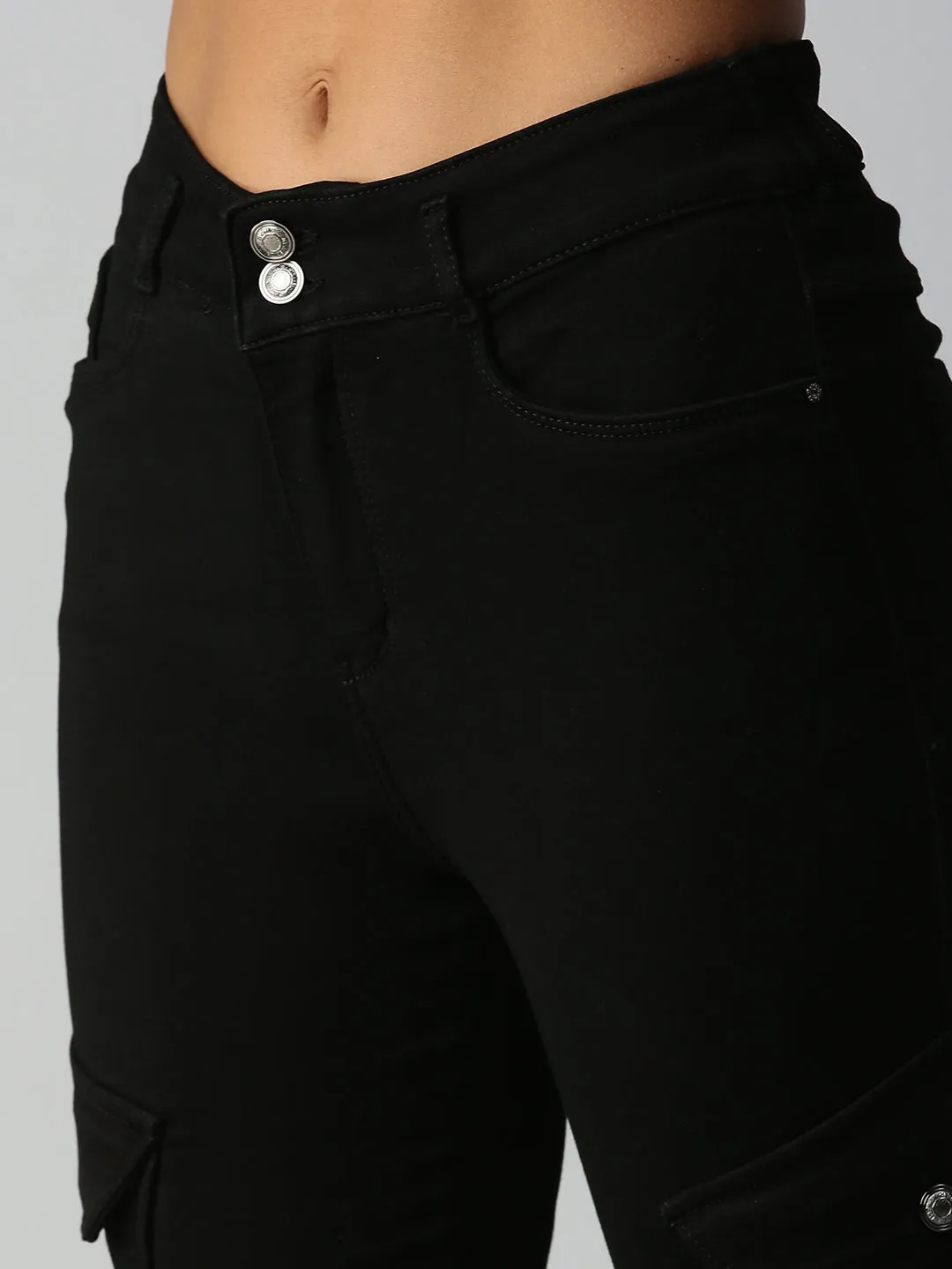 Women Black High-Rise Stretchable Jeans