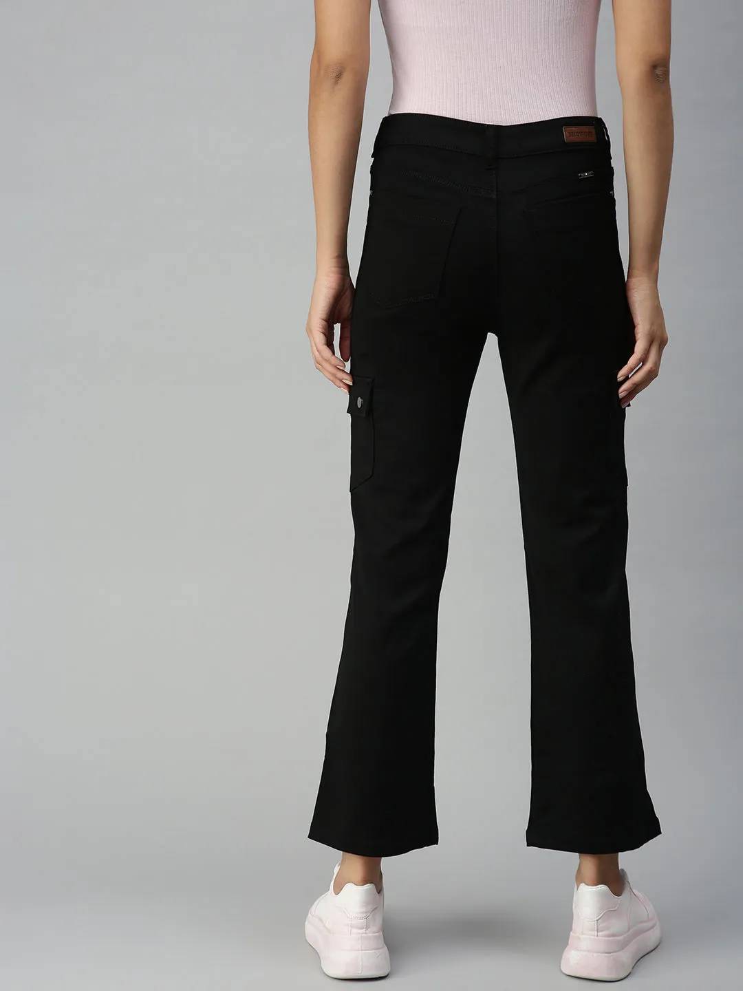 Women Black Jean Straight Fit High-Rise Stretchable Jeans