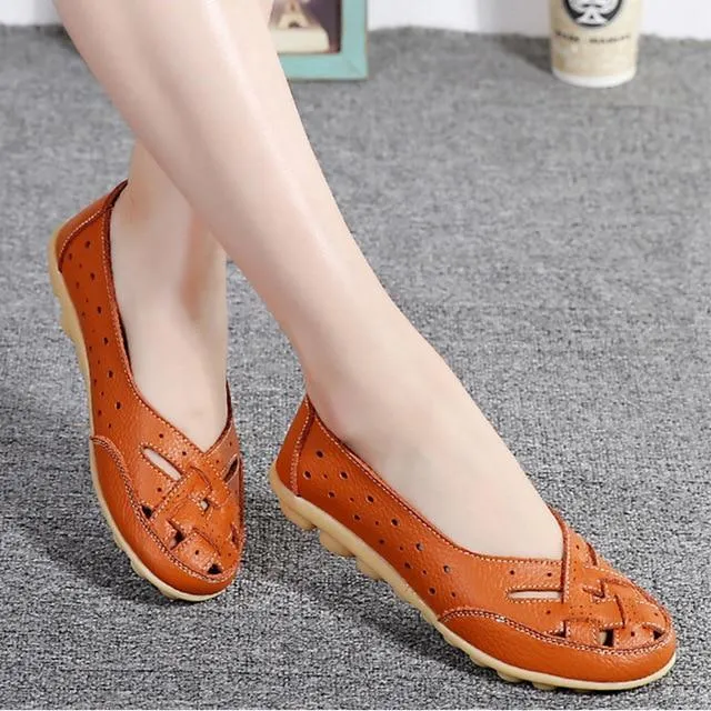 Women  Comfort Genuine Leather Flat Shoes