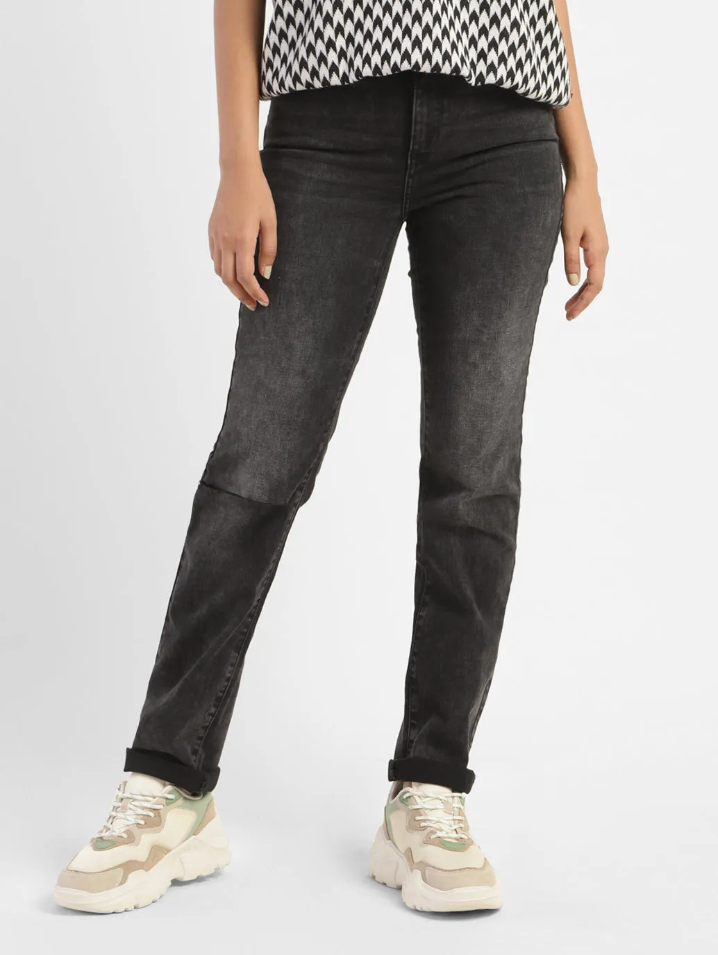 Women's 312 Black Slim Fit Mid Rise Jeans