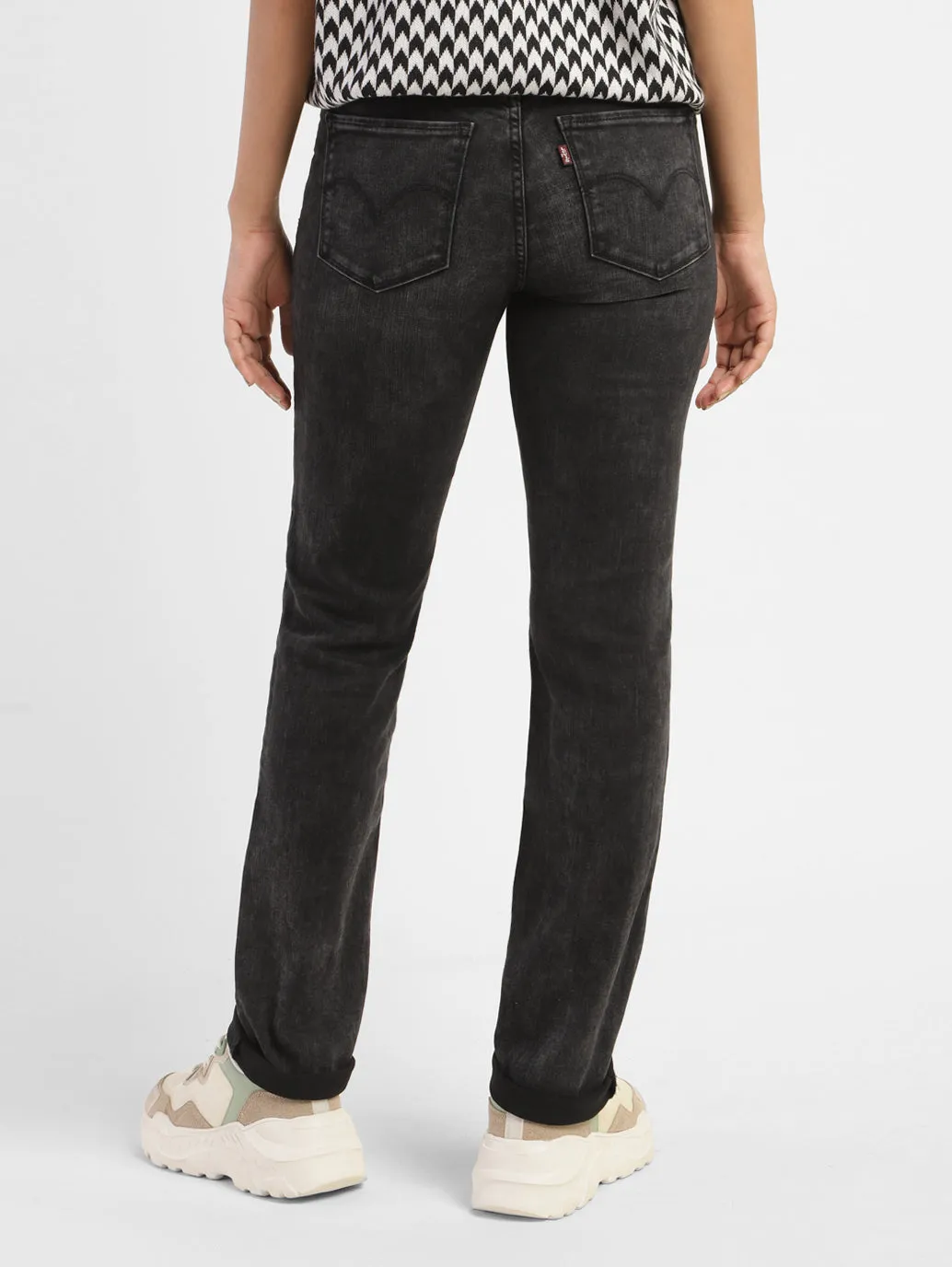 Women's 312 Black Slim Fit Mid Rise Jeans