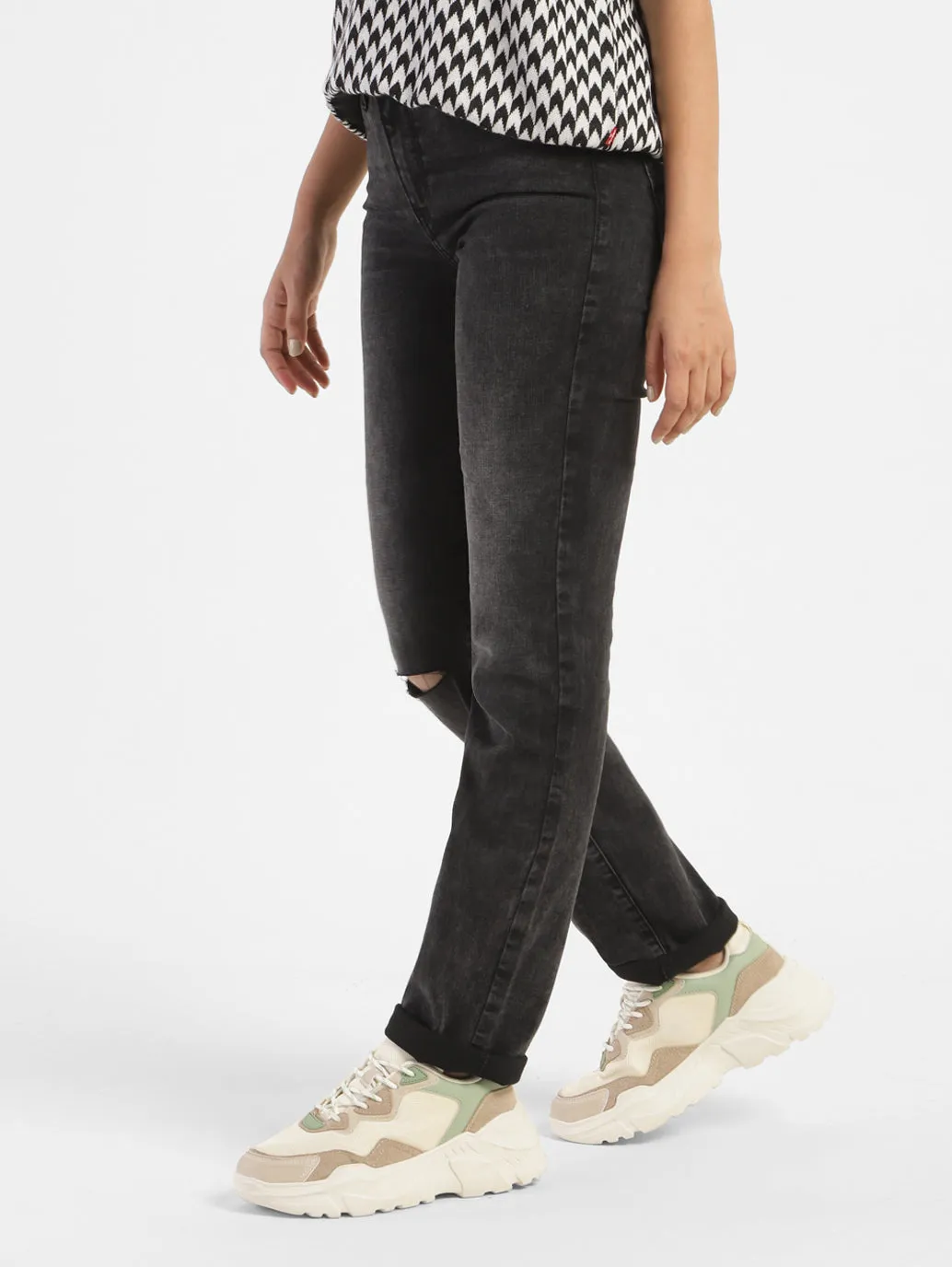 Women's 312 Black Slim Fit Mid Rise Jeans