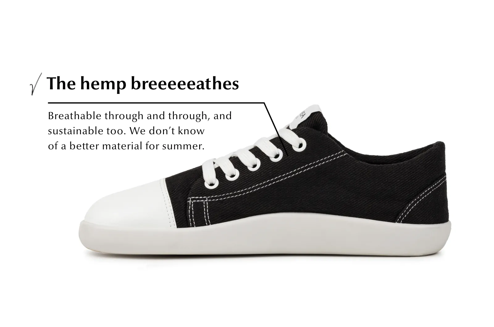 Women's Comfort sneakers Street – Black Hemp