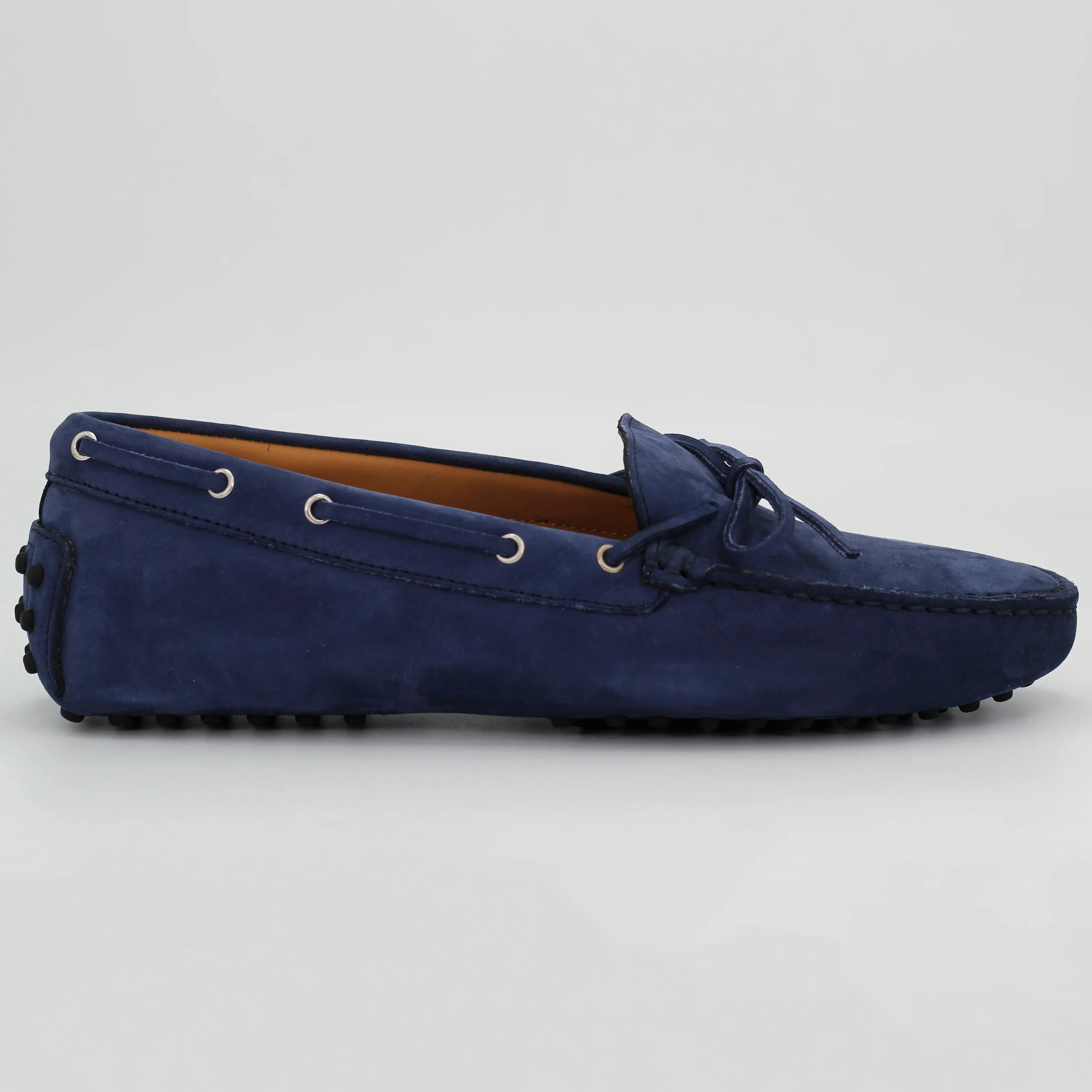 Women's Genuine Leather Nabuk Driver Shoe in Blu (COND04011)
