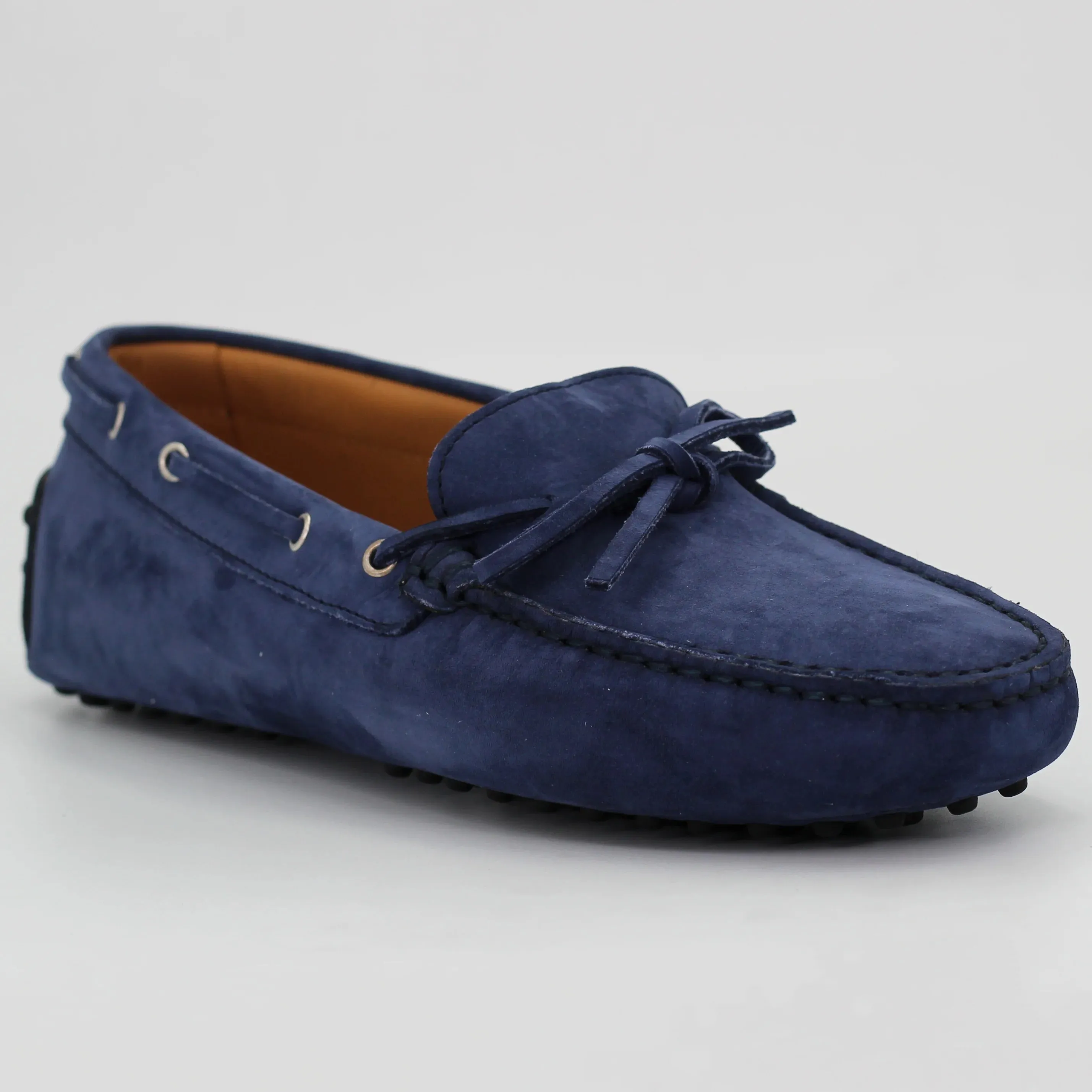 Women's Genuine Leather Nabuk Driver Shoe in Blu (COND04011)