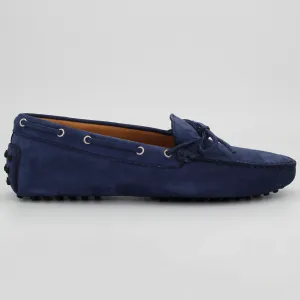Women's Genuine Leather Nabuk Driver Shoe in Blu (COND04011)