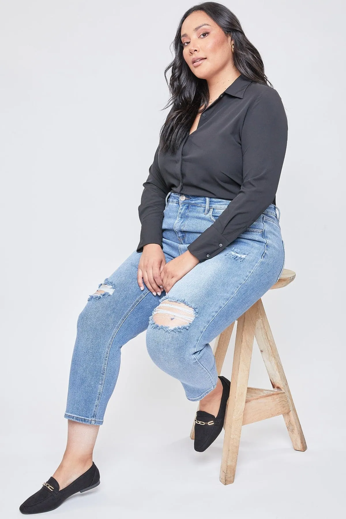Women's Plus Size Sustainable Vintage Straight Ankle Jeans