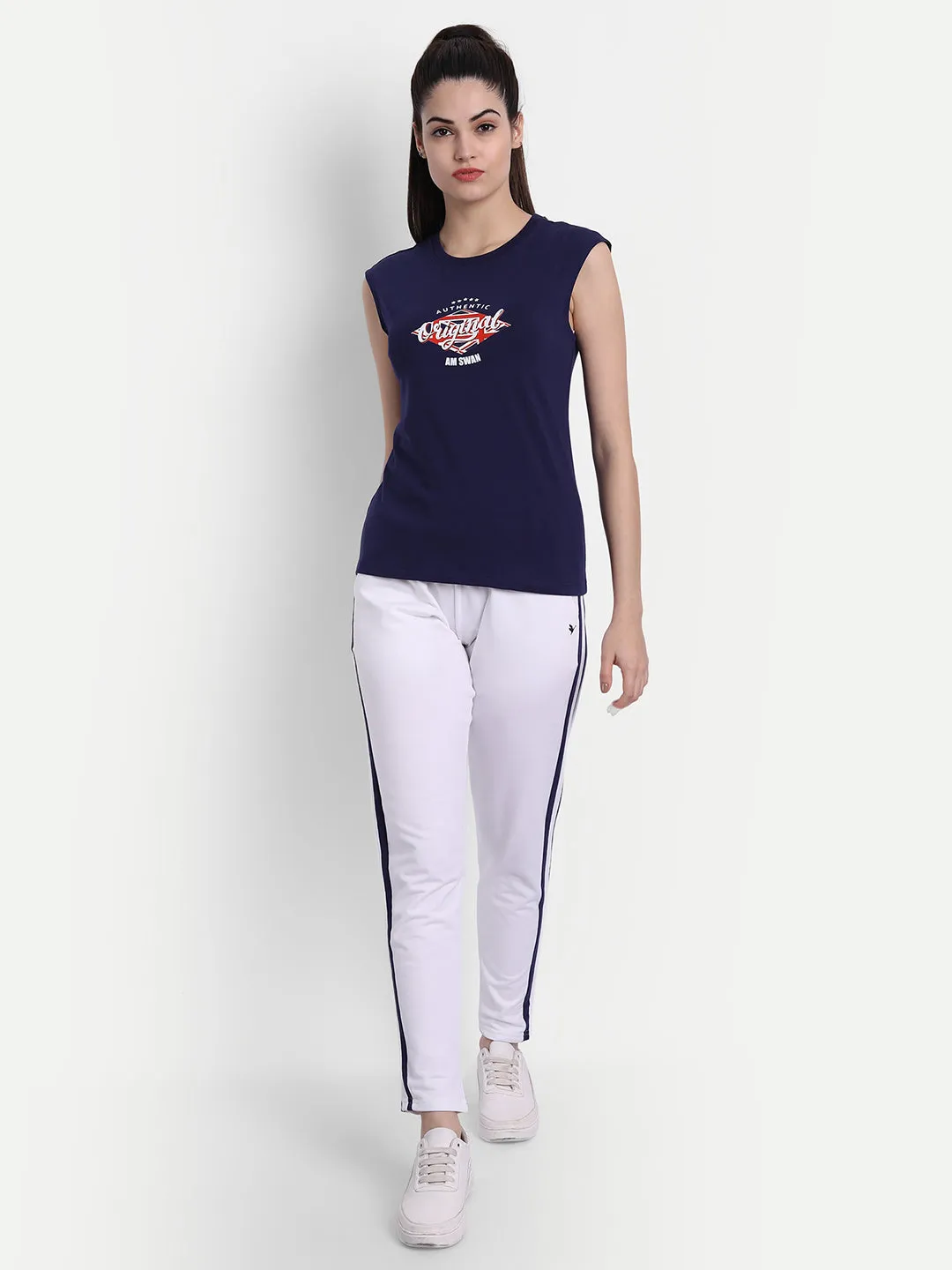 Women'S Premium  Cotton Lycra Smart Fit Sleeveless Printed T-Shirts